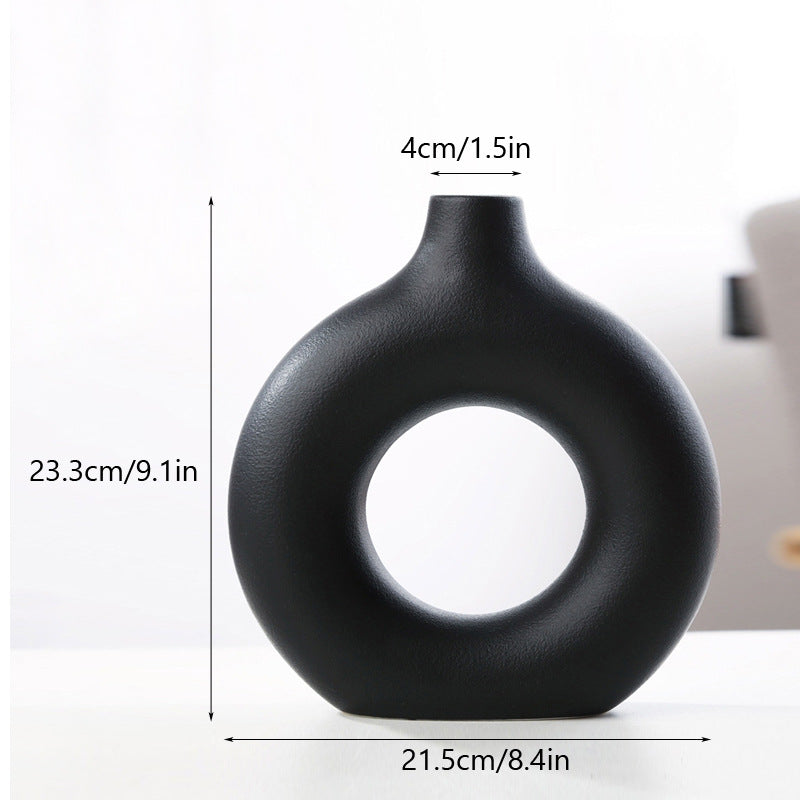 Nordic Donut Vaas – Scandinavisch Design Decoratief Kunstobject