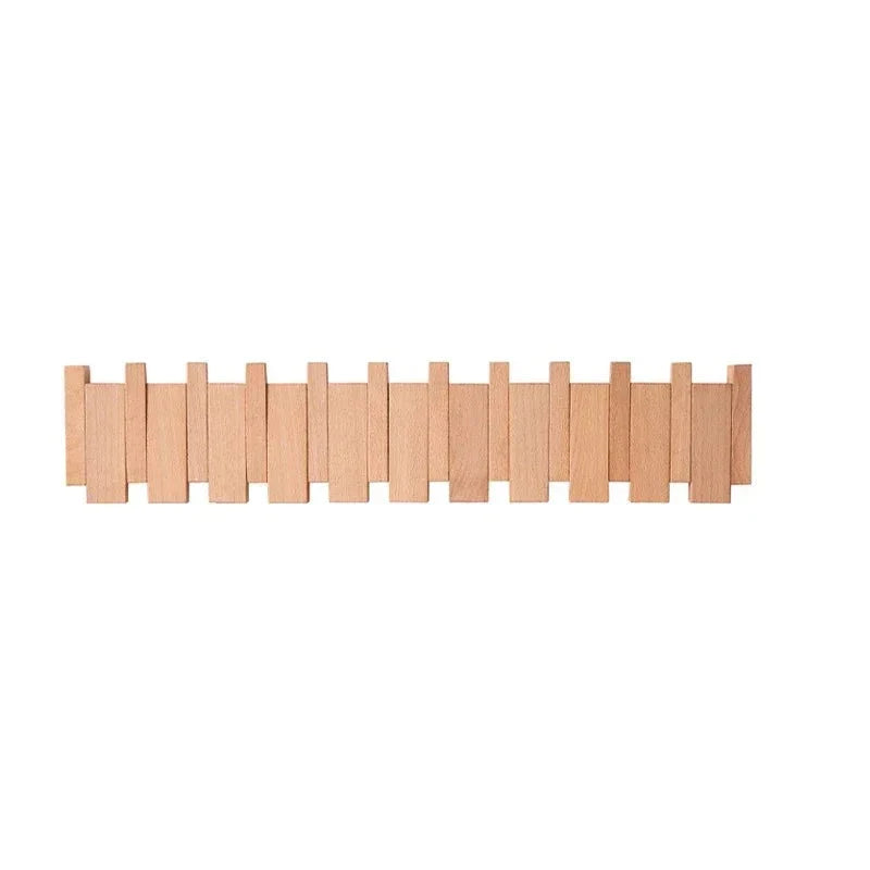Simplicity Sleutel – Handgemaakte Houten Kapstok met Magnetische Inklapbare Haken