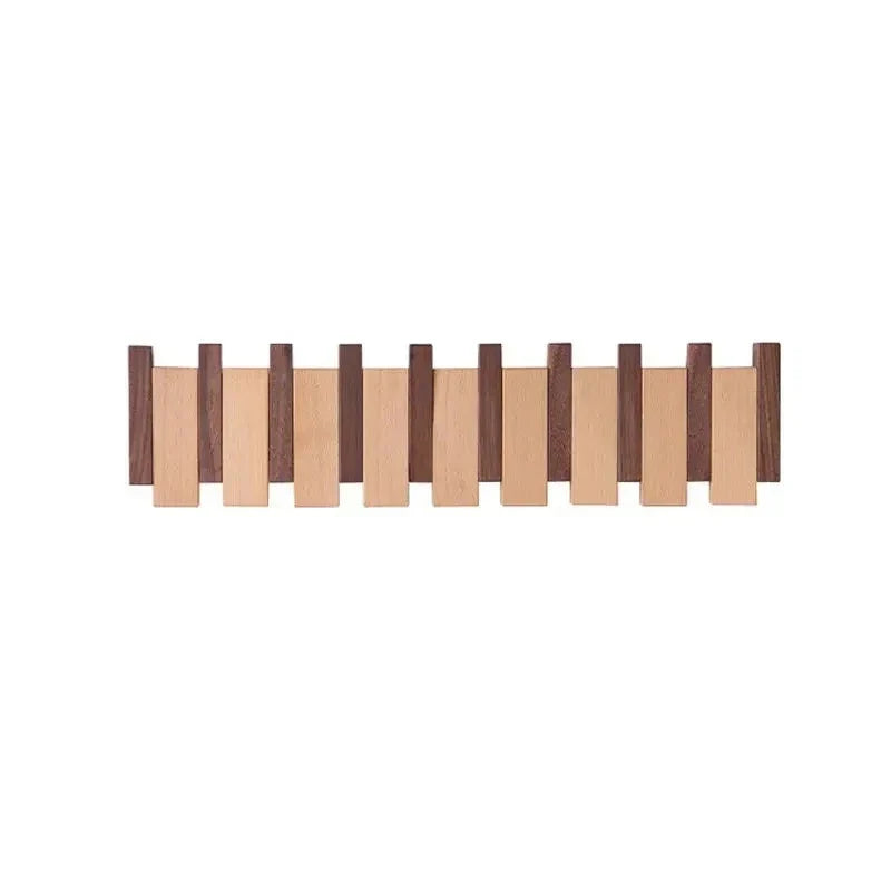 Simplicity Sleutel – Handgemaakte Houten Kapstok met Magnetische Inklapbare Haken