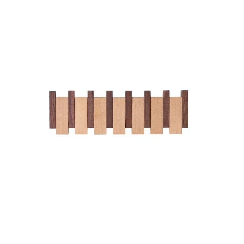 Simplicity Sleutel – Handgemaakte Houten Kapstok met Magnetische Inklapbare Haken