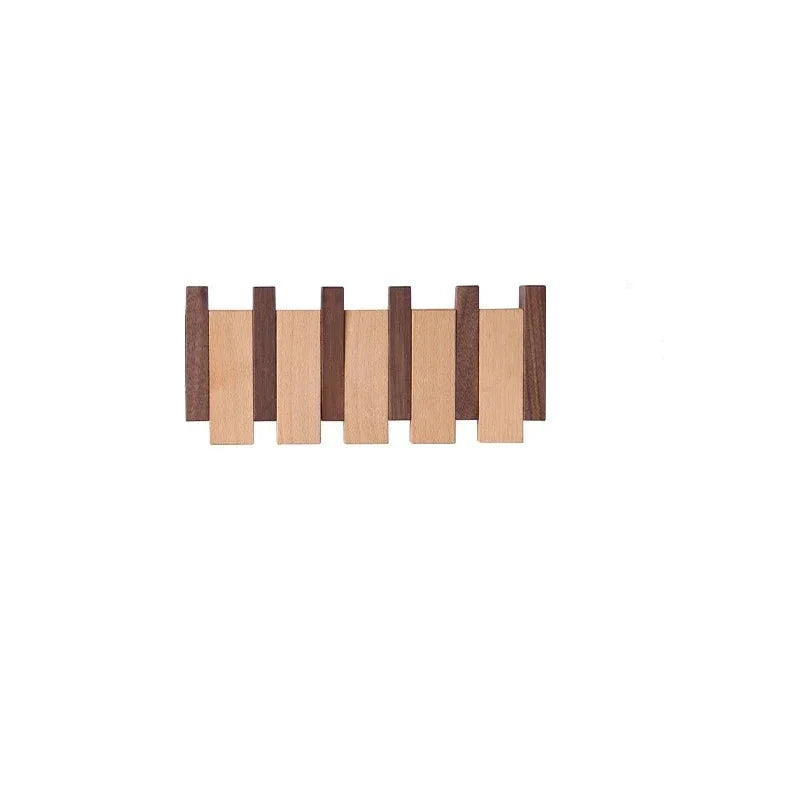 Simplicity Sleutel – Handgemaakte Houten Kapstok met Magnetische Inklapbare Haken