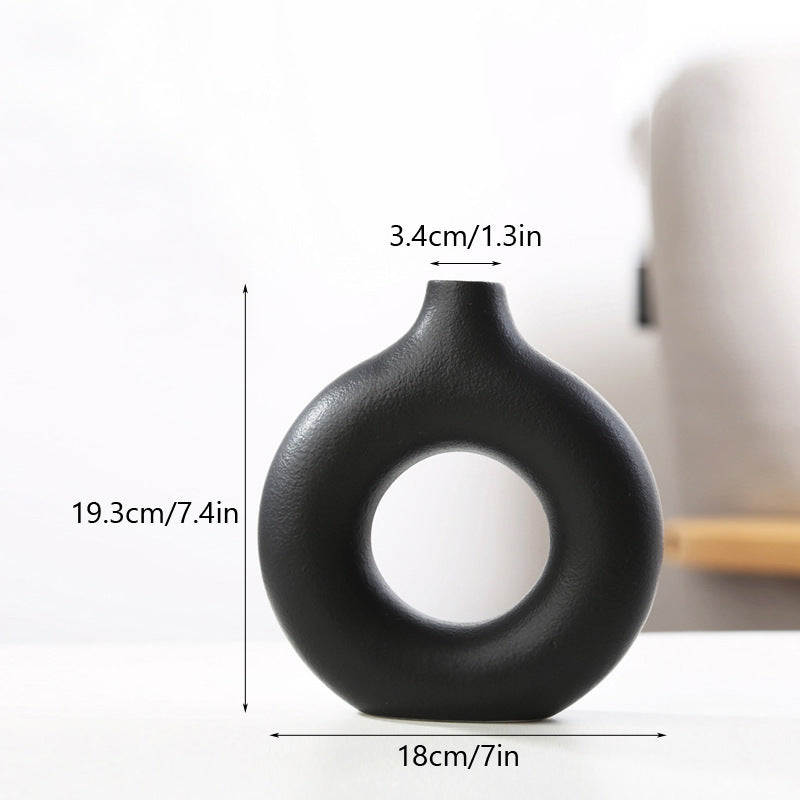 Nordic Donut Vaas – Scandinavisch Design Decoratief Kunstobject