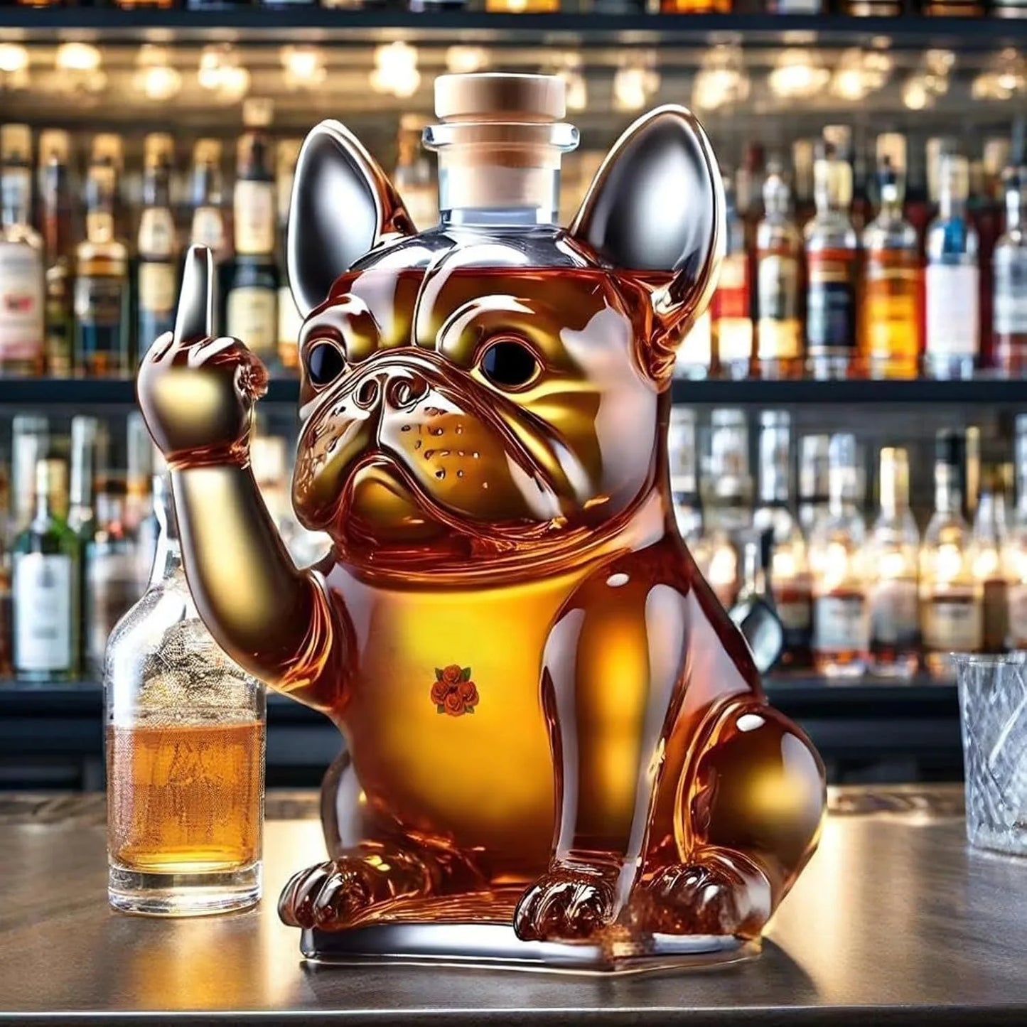Bulldog Decanter Set