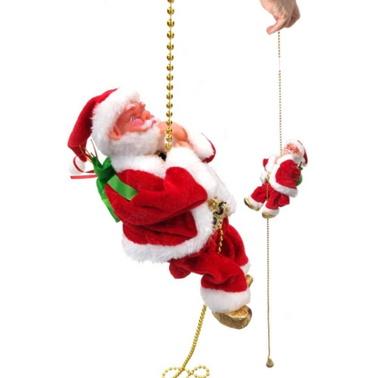 Muzikale Klimmende Kerstman aan Touw – Zingende Santa Kerstdecoratie  – Maison Mood