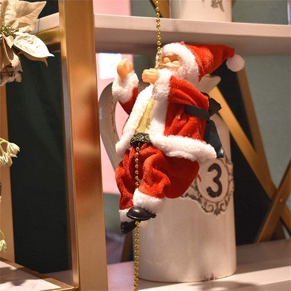 Muzikale Klimmende Kerstman aan Touw – Zingende Santa Kerstdecoratie  – Maison Mood