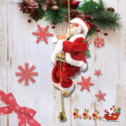 Muzikale Klimmende Kerstman aan Touw – Zingende Santa Kerstdecoratie  – Maison Mood