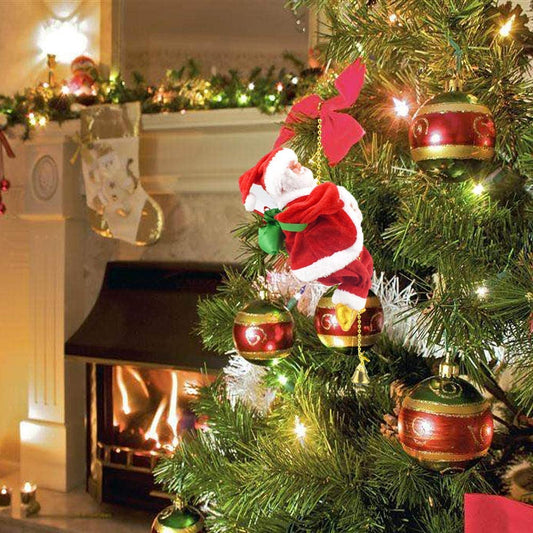 Muzikale Klimmende Kerstman aan Touw – Zingende Santa Kerstdecoratie  – Maison Mood