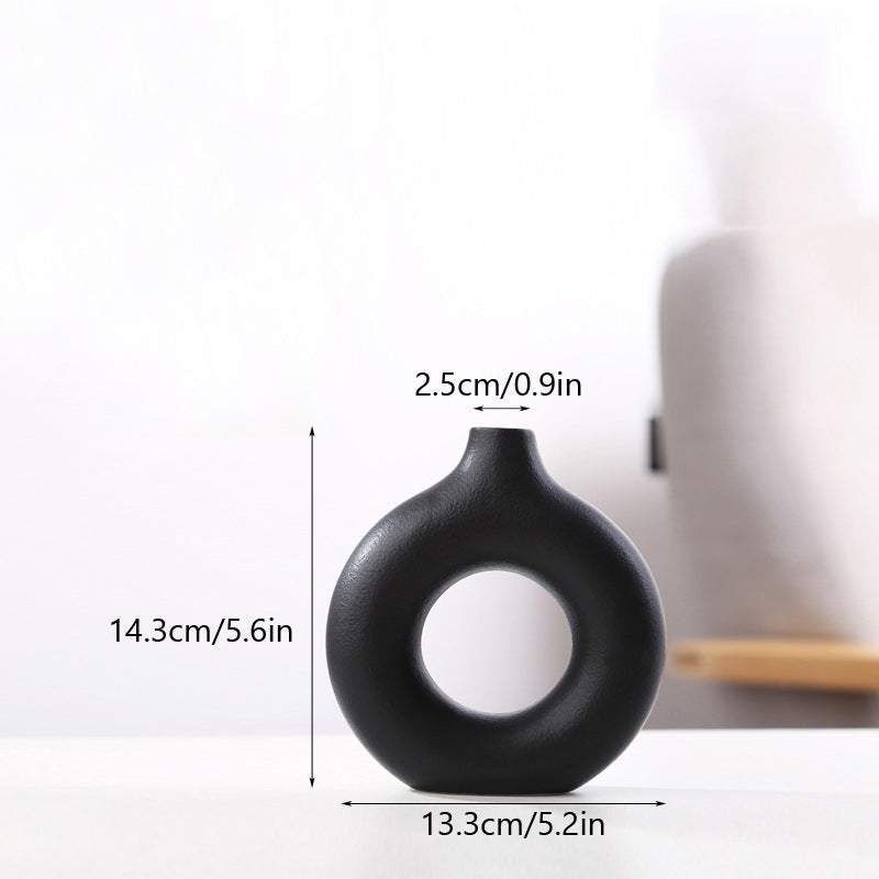 Nordic Donut Vaas – Scandinavisch Design Decoratief Kunstobject