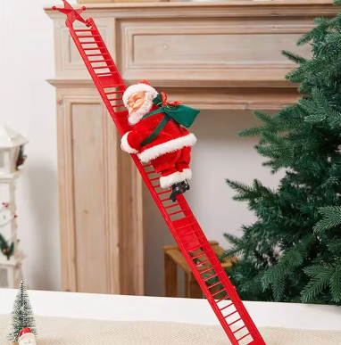 Muzikale Klimmende Kerstman aan Touw – Zingende Santa Kerstdecoratie  – Maison Mood