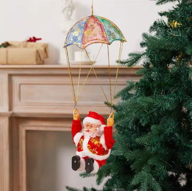 Muzikale Klimmende Kerstman aan Touw – Zingende Santa Kerstdecoratie  – Maison Mood